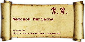 Nemcsok Marianna névjegykártya